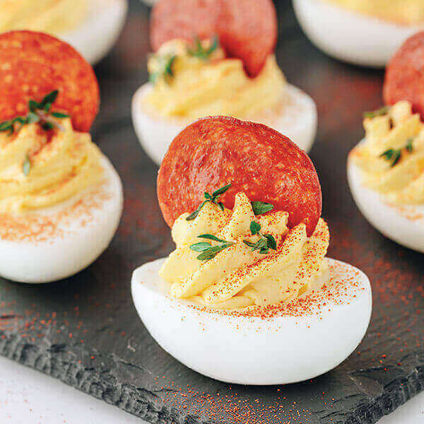 Deviled Eggs with Pepperoni | Margherita Meats