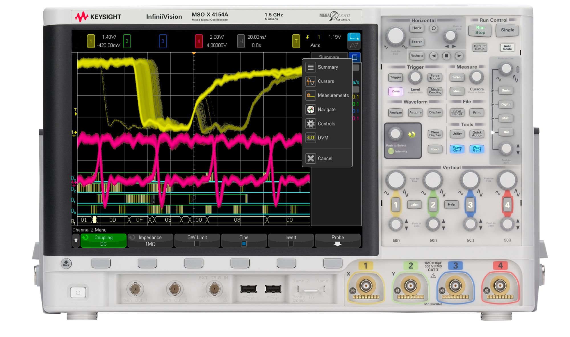 Keysight Technologies (formerly Agilent) MSOX4154A | 1.5GHz 4 + 16CH Mixed  Signal Oscilloscope | Electro Rent - Rental, New & Used Test Equipment