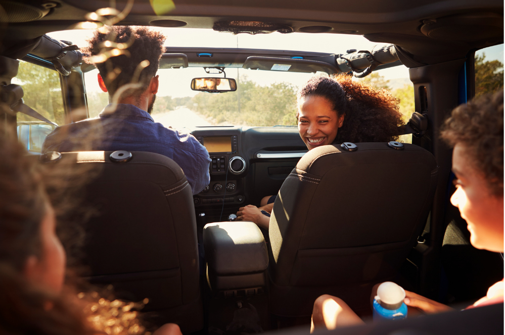 Family in car