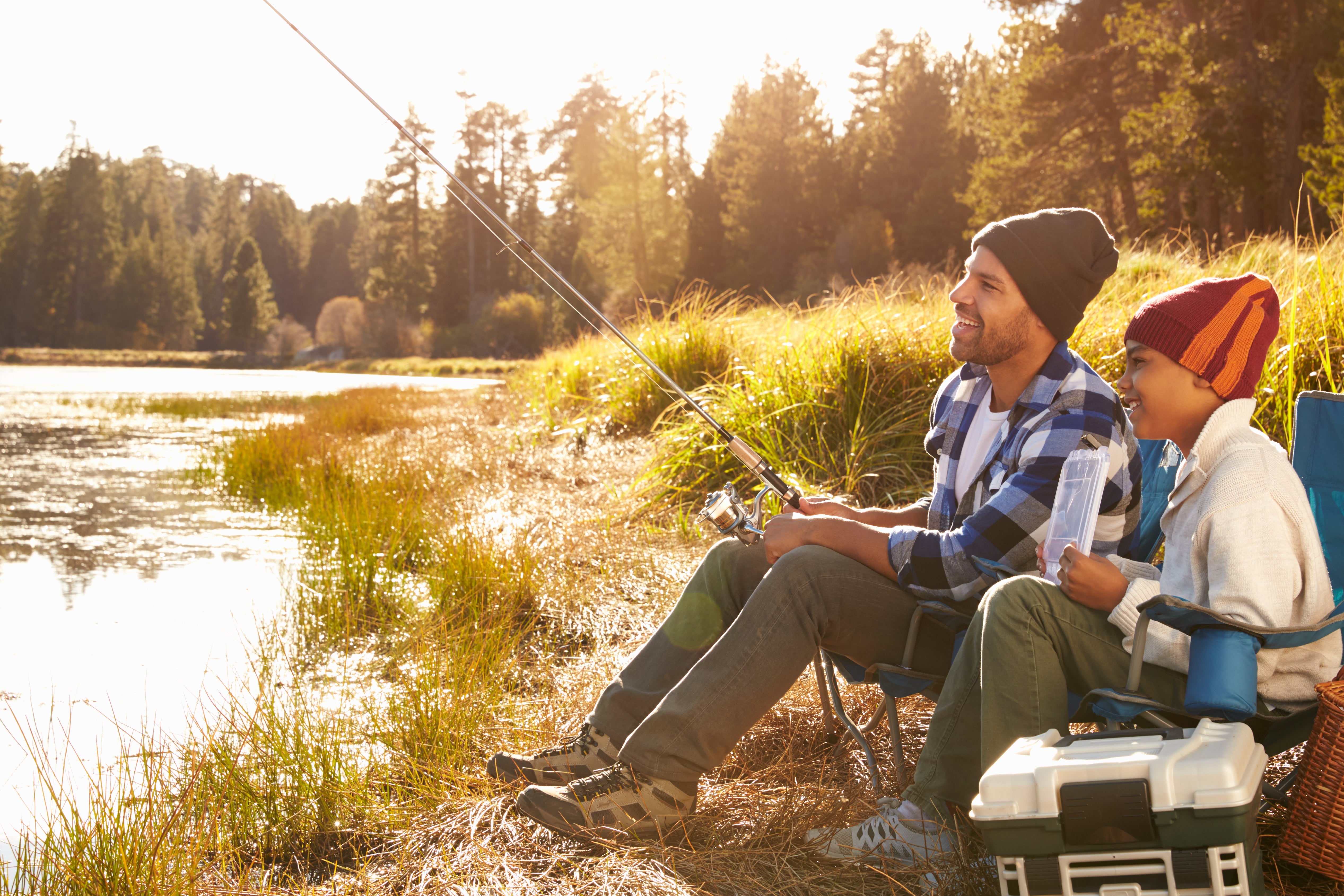 Father and son fishing
