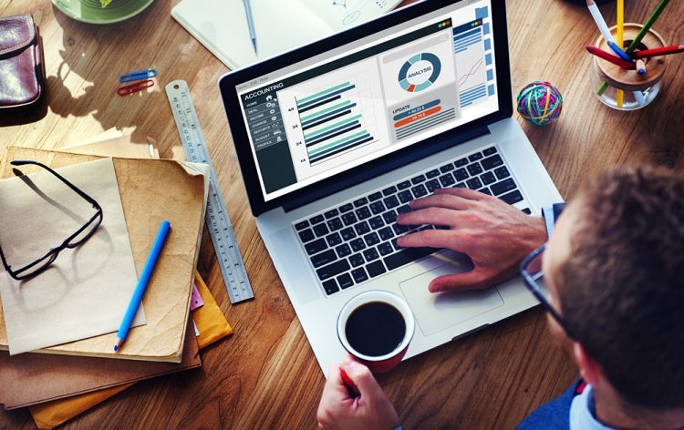 Man manages business assets