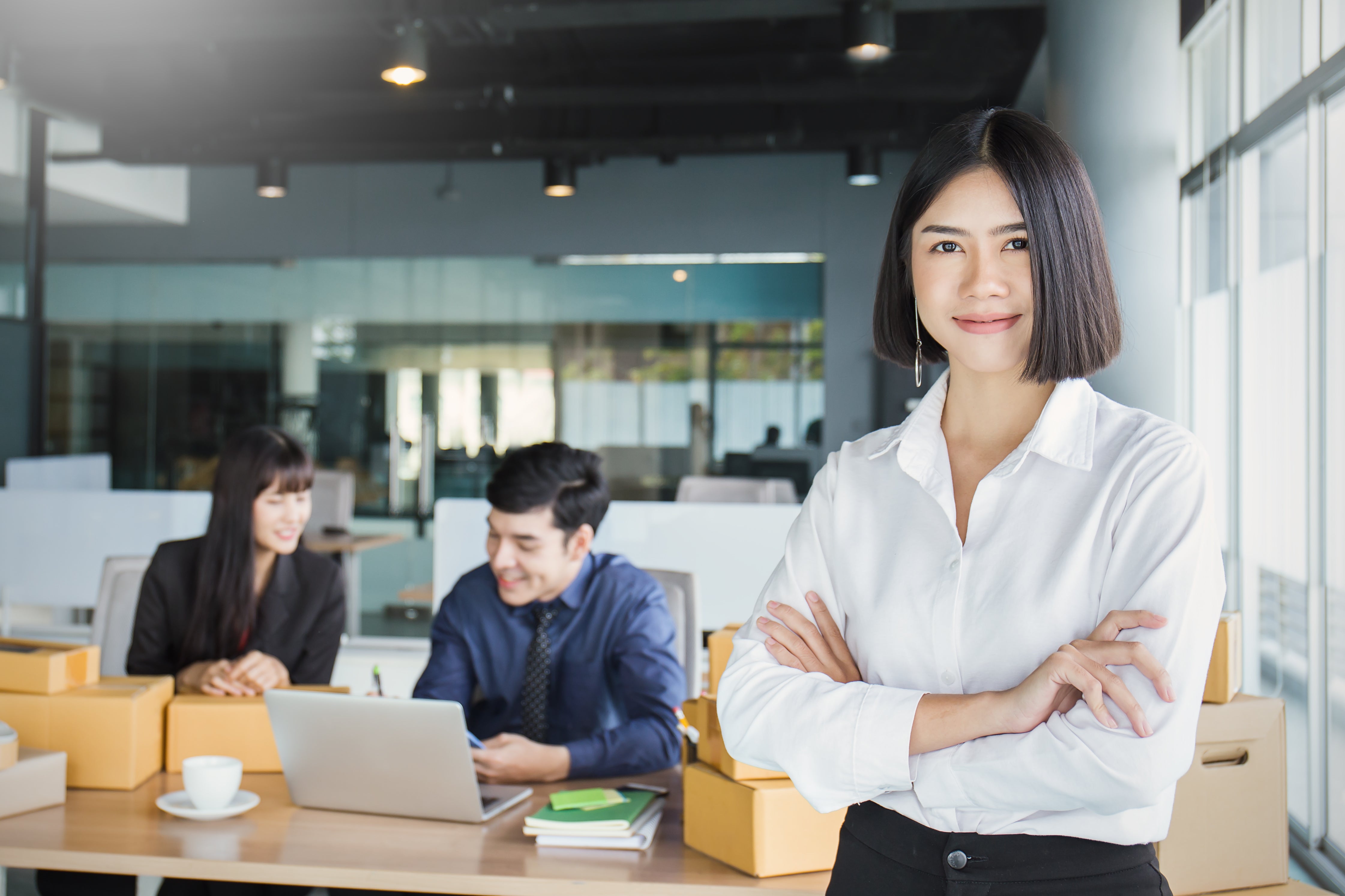 Business Woman with Coworkers