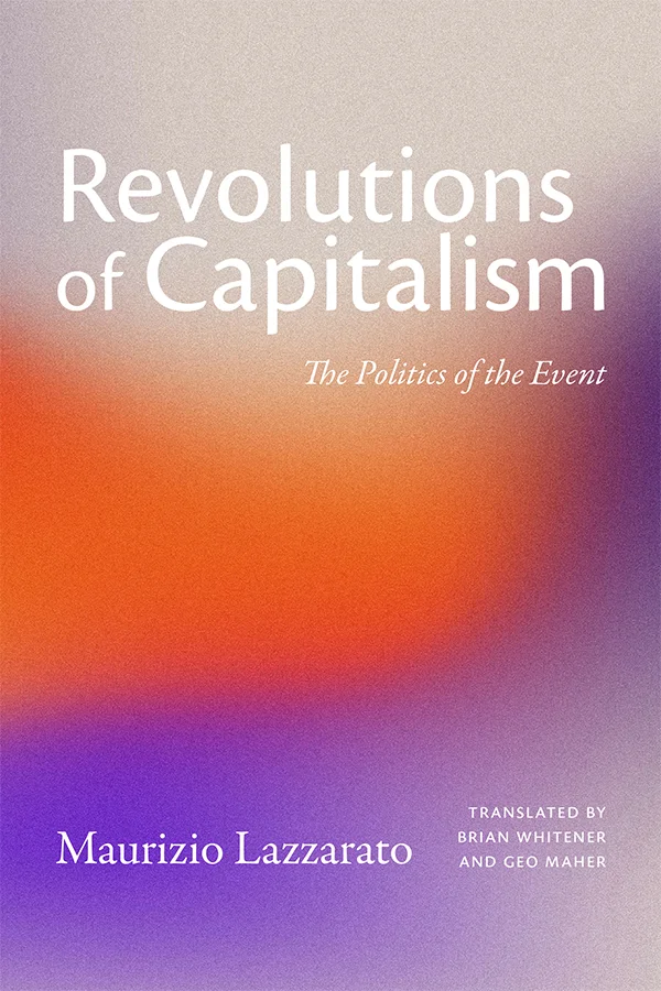 Cover of Revolutions of Capitalism features a grainy color gradient of purple, orange, and a warm grey. The title appears at the top of the cover in white.