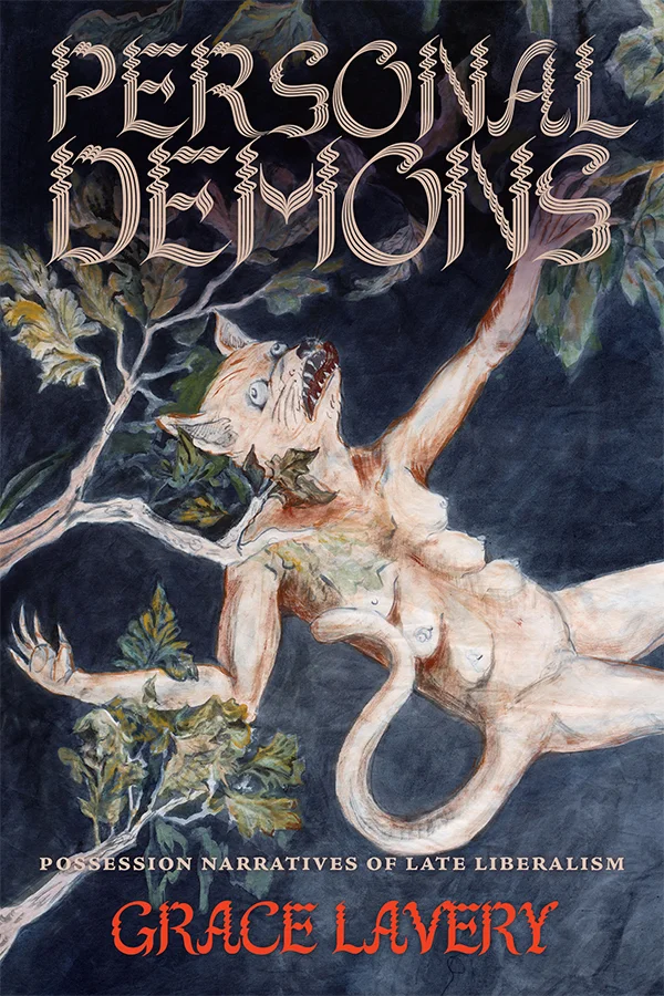 Cover of Personal Demons features a painting of a beige cat-like creature caught in branches against a painted black background.
