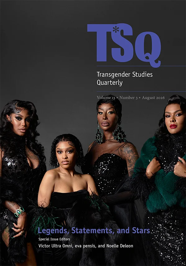 TSQ cover with bull-like sculpture and text on trans studies in nineteenth century Americas