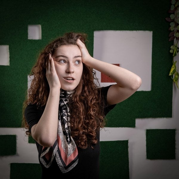 An actor looks shocked.