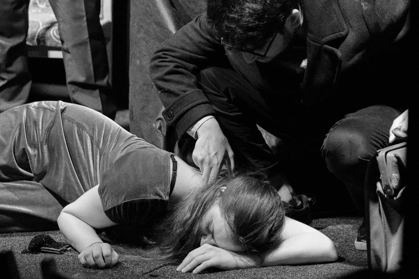 The doctor checks on Emilia Marty.