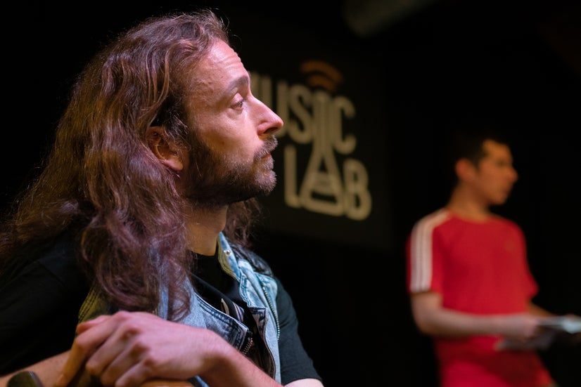 Slávek and Mirek onstage.