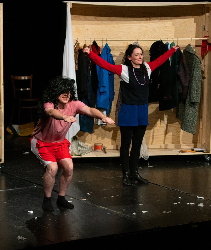 Student and teacher exercising