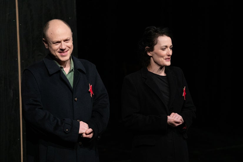 Two Communists speak to the audience