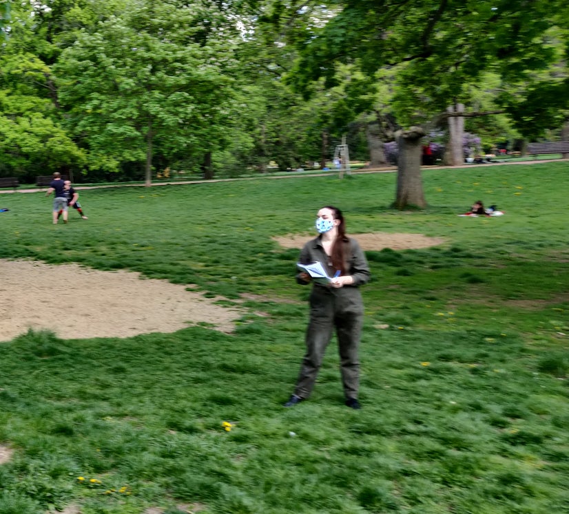 Practicing with social distancing.