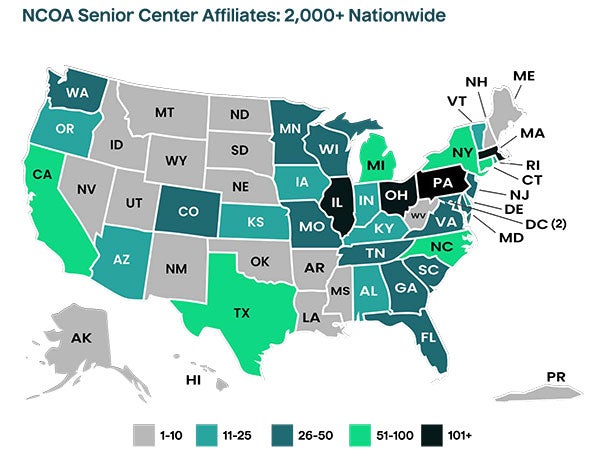 U.S. map showing NISC affiliates