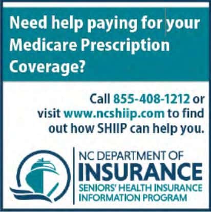 A sample sticker ad telling folks where to call for help with Medicare prescriptions