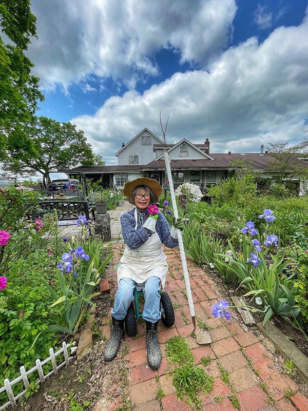 woman in garden