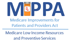 MIPPA logo with prescription bottle as the letter I