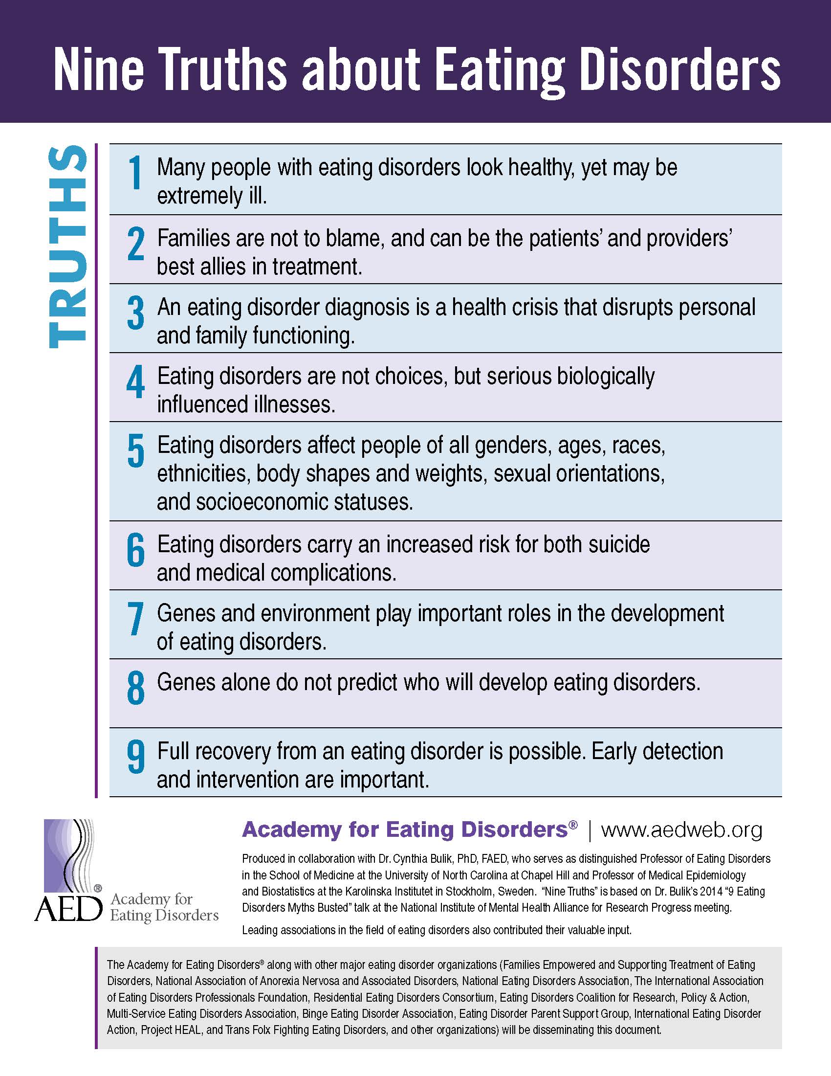 nine truths about eating disorders