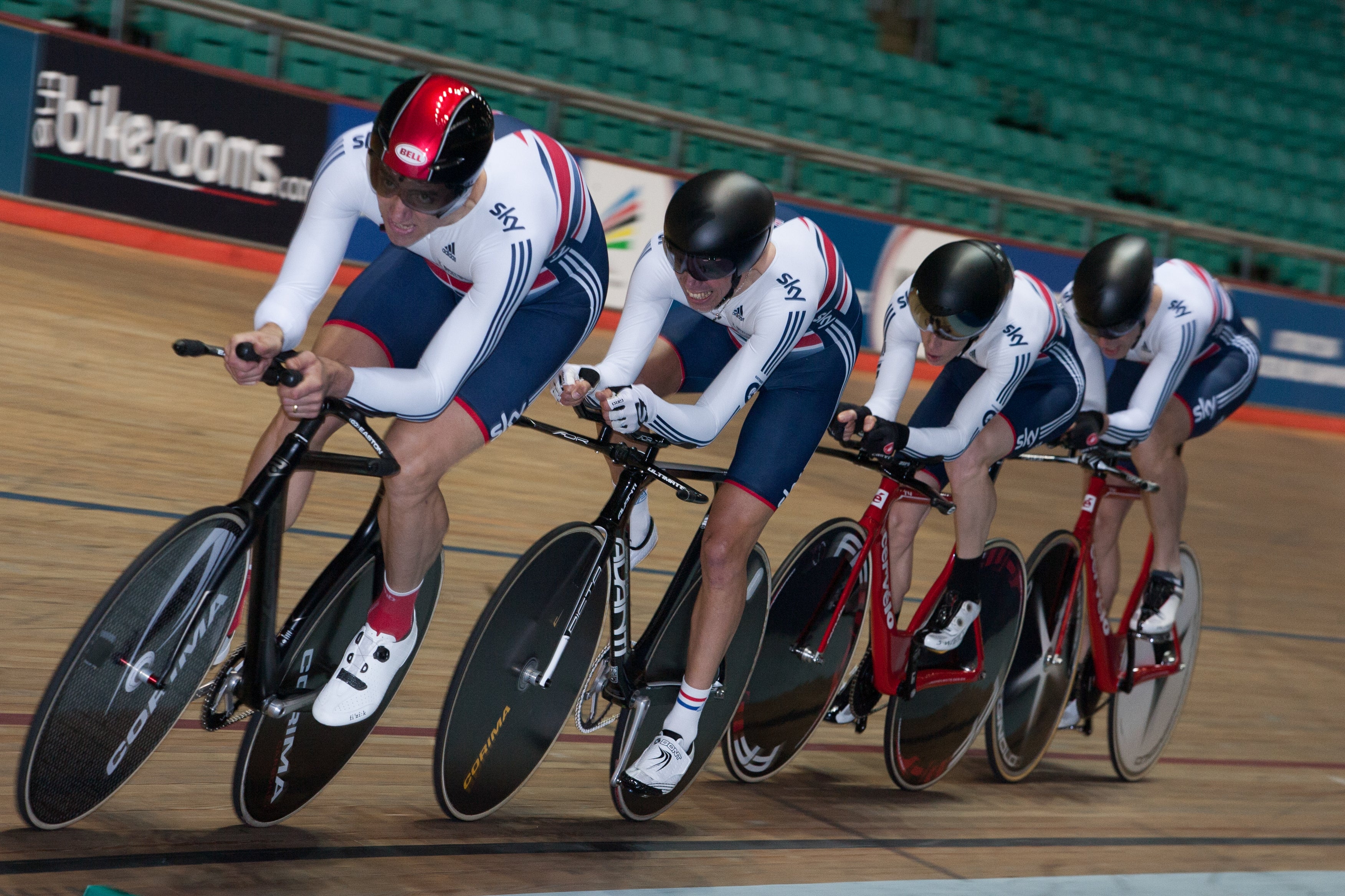 In action at the UCI Masters Track Cycling World Championships 2015 on our way to the silver medal. I'm third man.