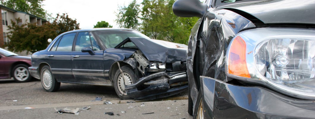 Car Accident with major front end damage. Find Liability Car Insurance.