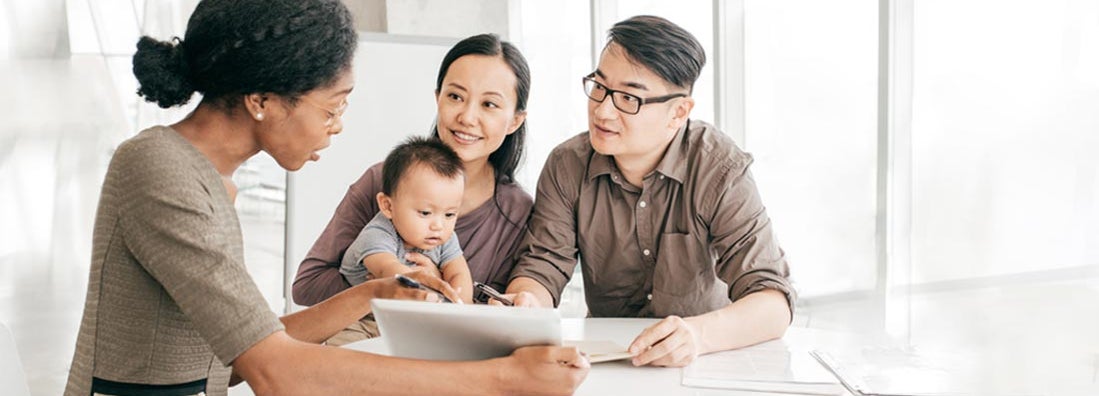 Couple getting insurance advice