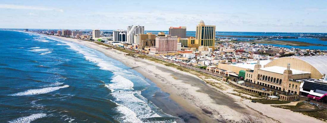 Atlantic city waterline aerial view, New Jersey