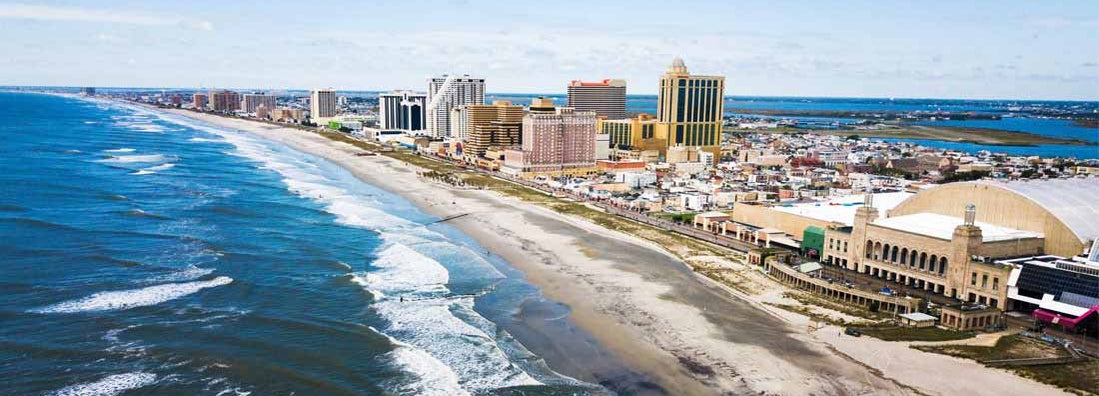 Atlantic city waterline aerial view, New Jersey