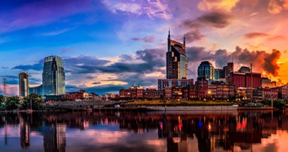 Nashville TN Skyline with Cumberland river in view