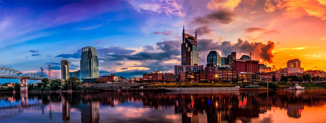 Nashville TN Skyline with Cumberland river in view