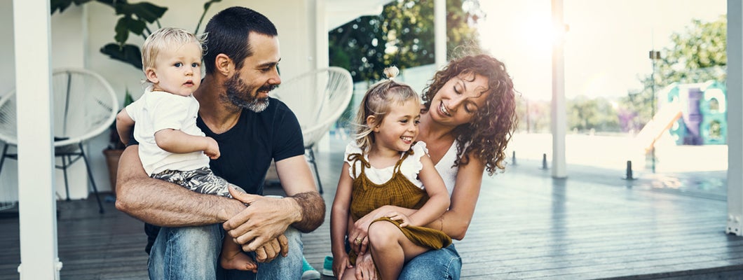 Young family spending time together at home