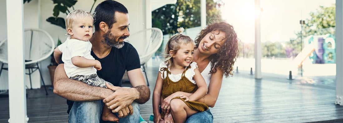 Young family spending time together at home