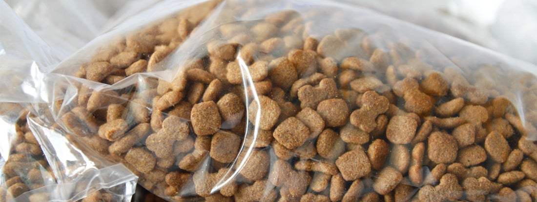 dog food in plastic bag