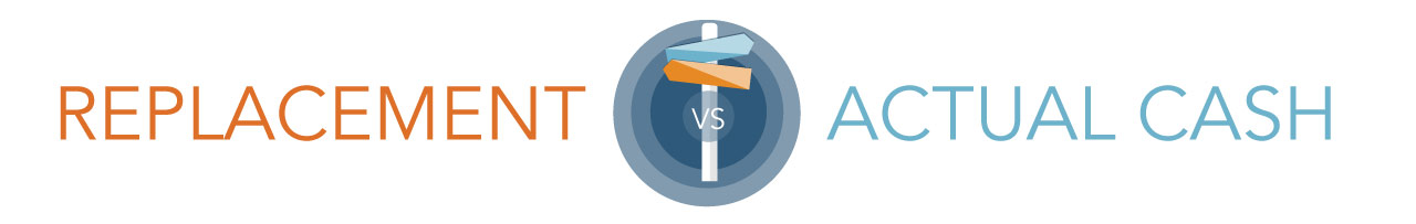 replacement value vs actual cash value title graphic