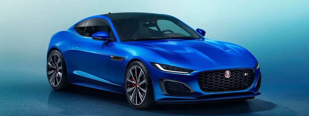 Blue 2021 Jaguar F-Type. Find Jaguar Insurance.