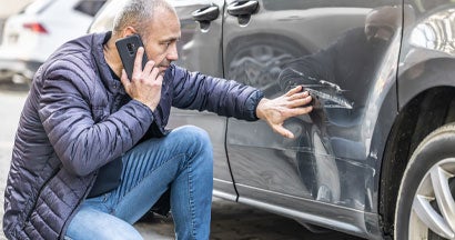 A man calls the insurance company after someone backed into the side door of his car in the parking lot. How much time to file a car claim. 