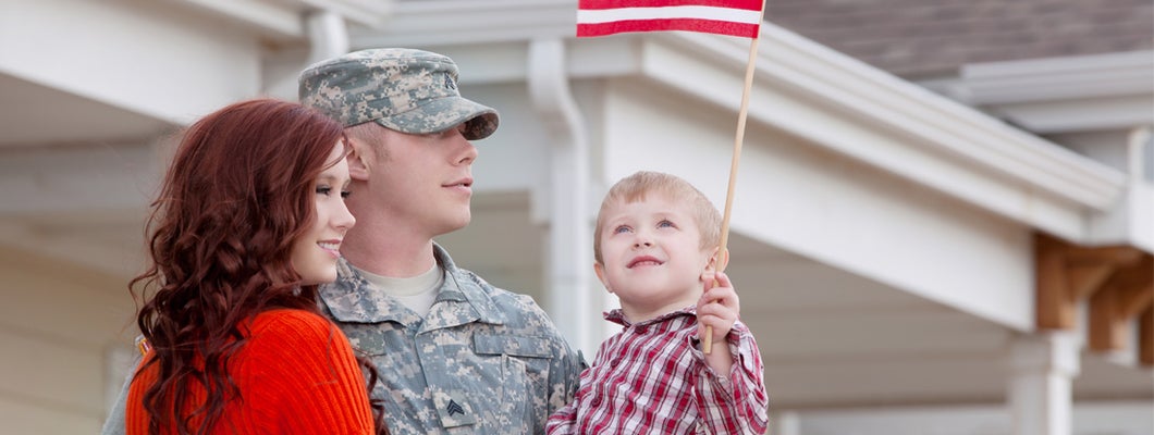 American Soldier with Wife & Son