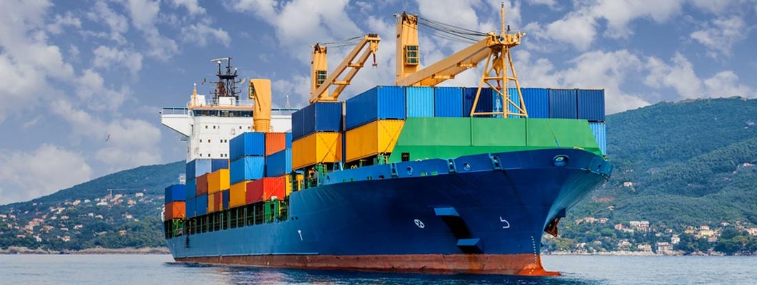 Merchant container ship. Find Ocean Marine Insurance.