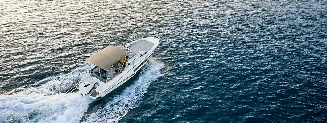 Speedboat in the sea. Find Georgia Boat Insurance.