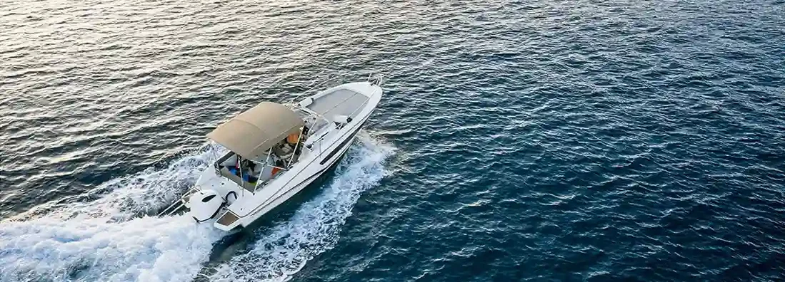 Speedboat in the sea. Find Georgia Boat Insurance.