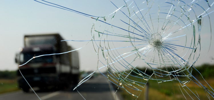 Cracked windsheid of a car