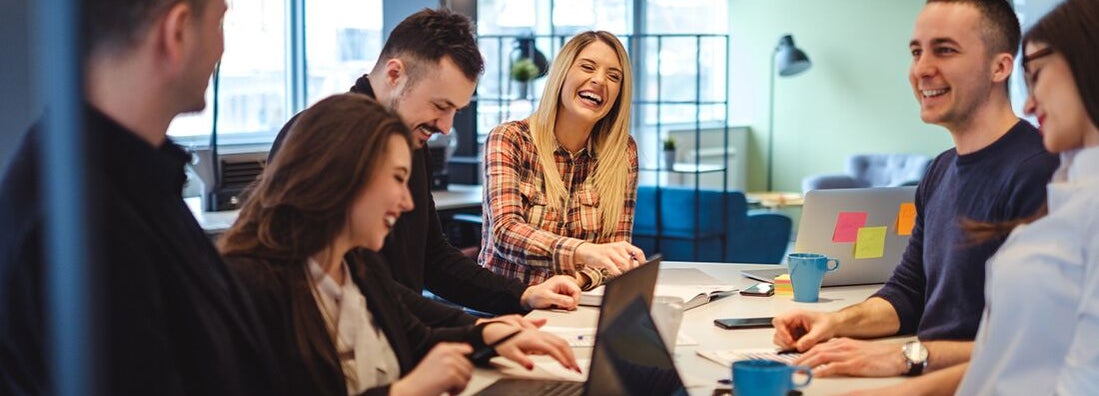 engaged employees during a team building event