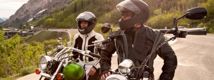 Couple on a motorcycle ride