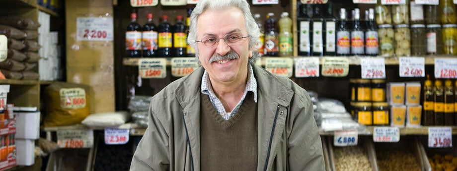 business owner in spice shop