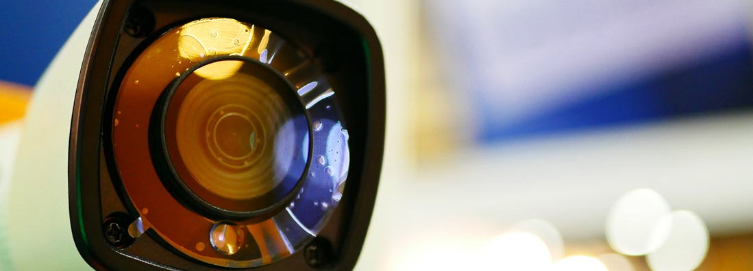 Security camera in a home security equipment store