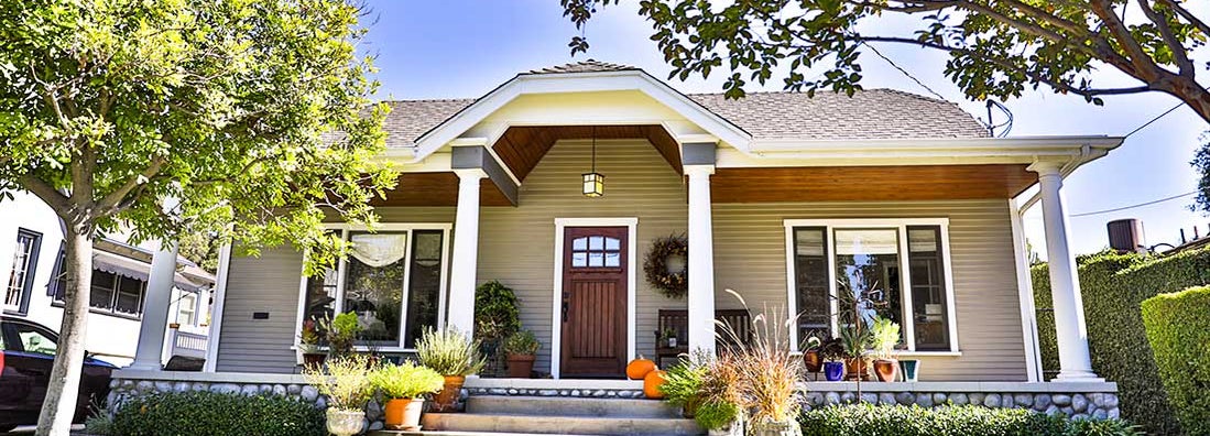 Craftsman Bungalow Home in California. Find Los Angeles California homeowners insurance.