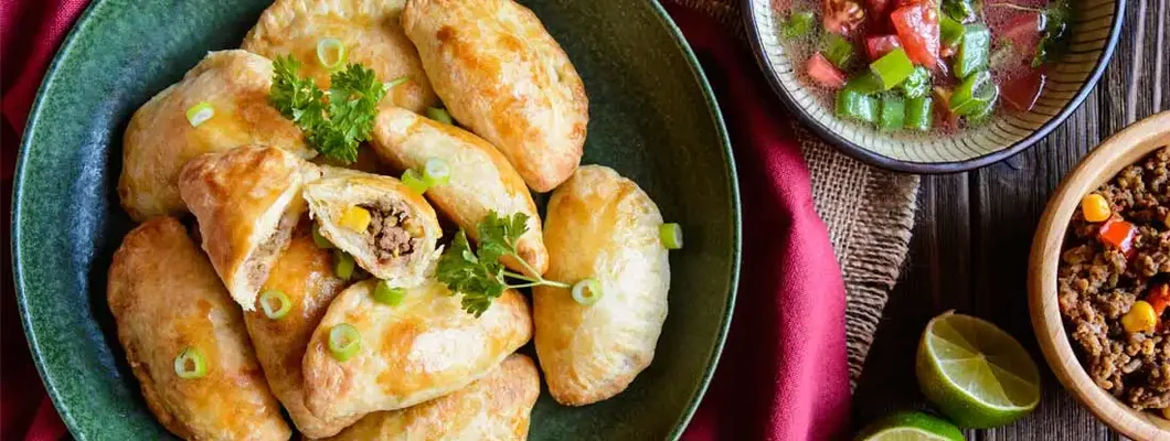 Empanadas stuffed with minced beef, pepper and corn, served with Aji Picante sauce. Find Florida Restaurant Insurance.