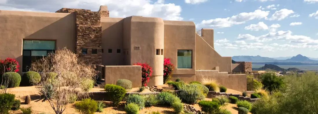 Large home located on mountain butte overlooking desert landscape near Scottsdale, AZ. Find Scottsdale, Arizona homeowners insurance.