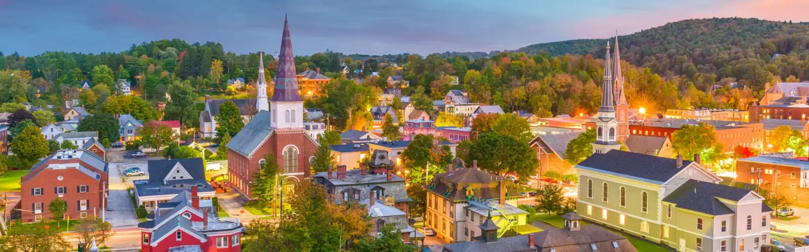 Montpelier, Vermont, USA town skyline. Find Vermont Insurance.