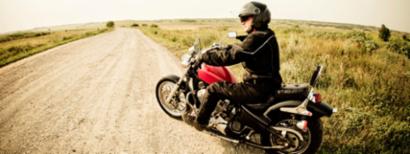 Motorcycle rider wearing proper gear