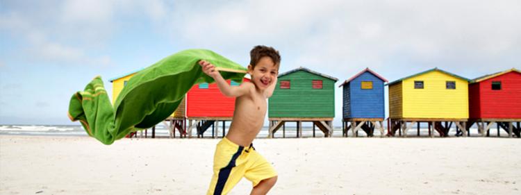 Boy running on the beach