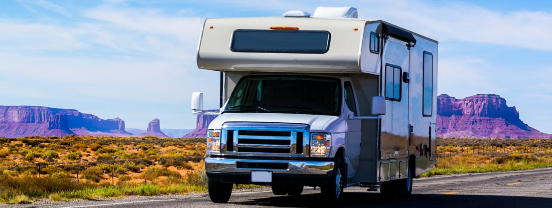 Photo of an RV on the road