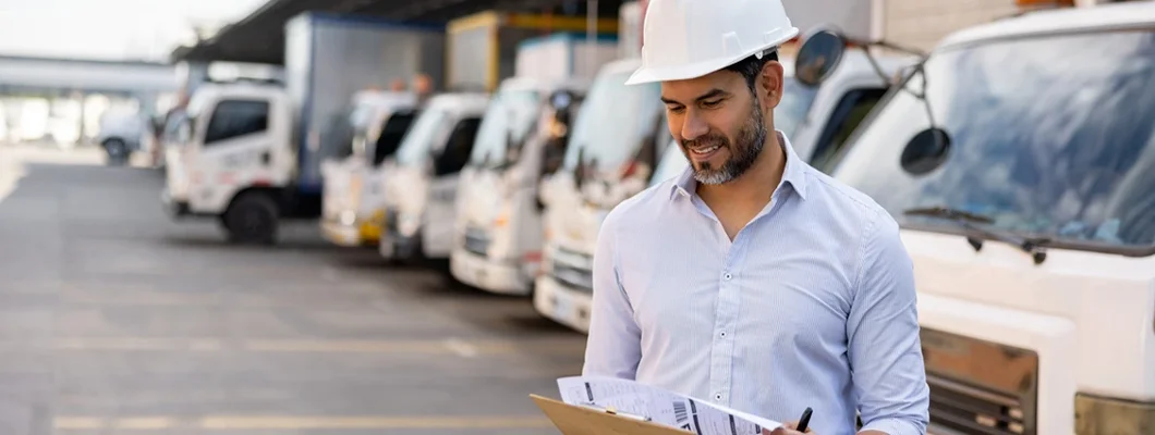 Man working as a supervisor at a distribution warehouse. Best Commercial Auto Insurance.